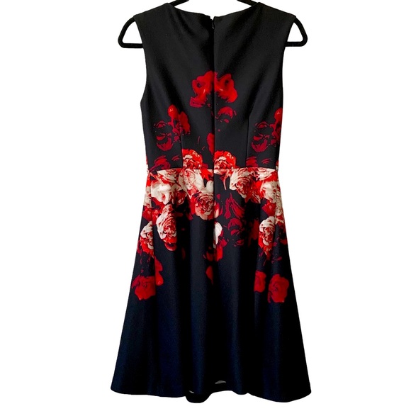 Adrianna Papell Floral Dress Dress Women’s Size 2 Black Red - Picture 3 of 3